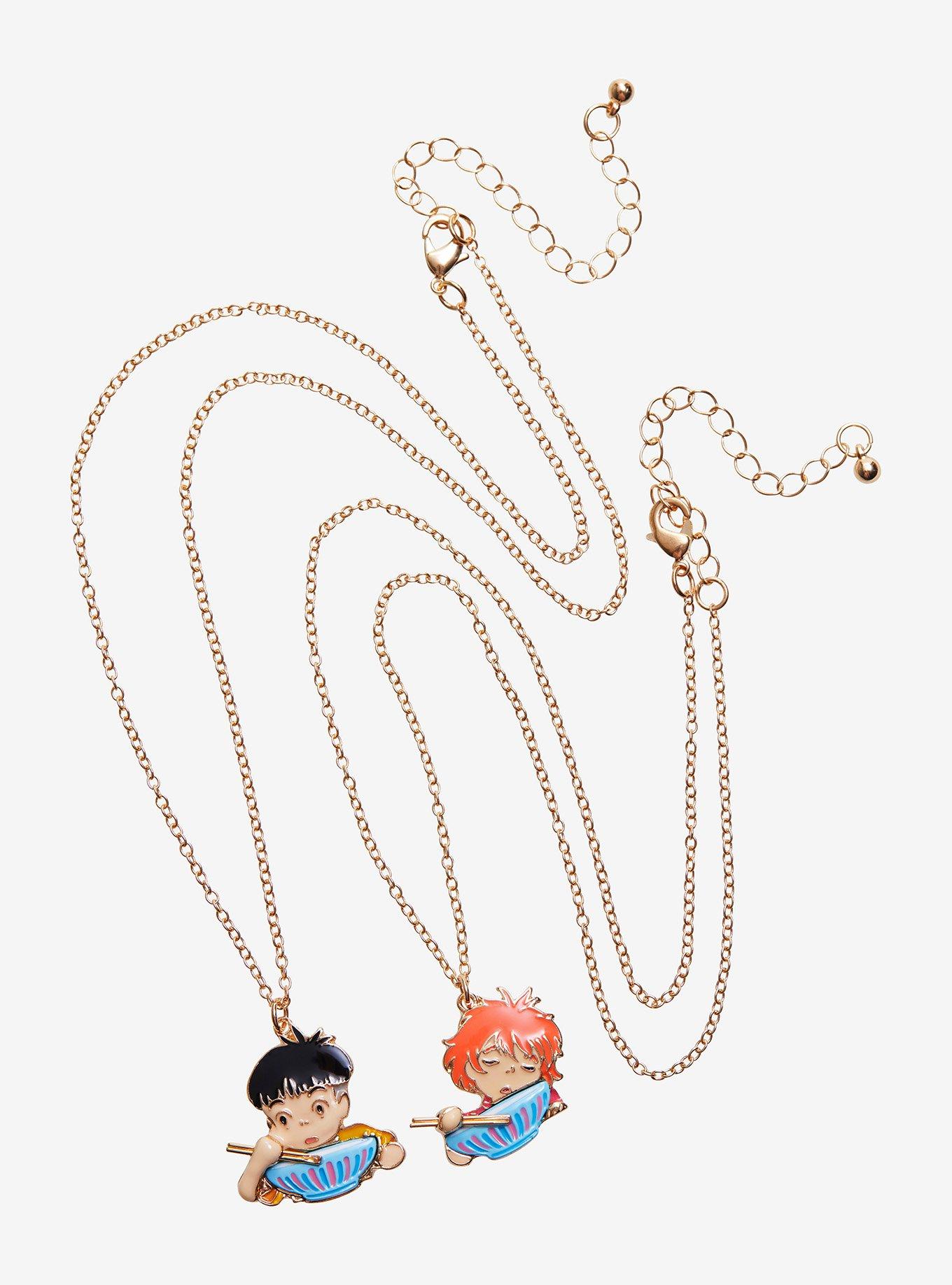 Studio Ghibli Ponyo Sosuke & Ponyo Ramen Best Friend Necklace Set, , alternate