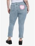 Hello Kitty Hearts Mom Jeans Plus Size, LIGHT BLUE WASH, alternate