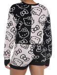 Hello Kitty Bow Split Crop Sweater, BLACK  PINK, alternate