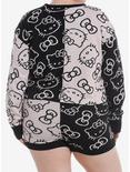 Hello Kitty Bow Split Crop Sweater Plus Size, BLACK  PINK, alternate