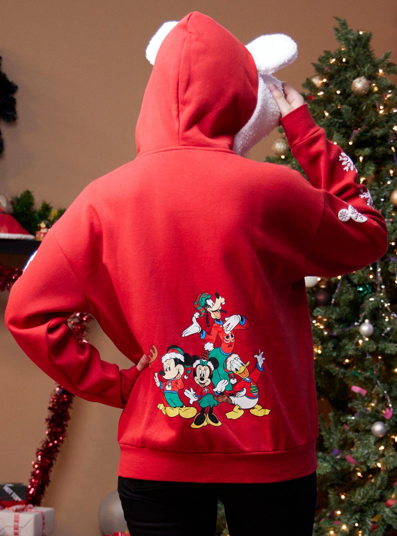 Her Universe Disney Mickey Mouse & Friends 3D Ear Holiday Hoodie, FESTIVE - MULTI, alternate