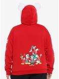 Her Universe Disney Mickey Mouse & Friends 3D Ear Holiday Hoodie Plus Size, FESTIVE - MULTI, alternate