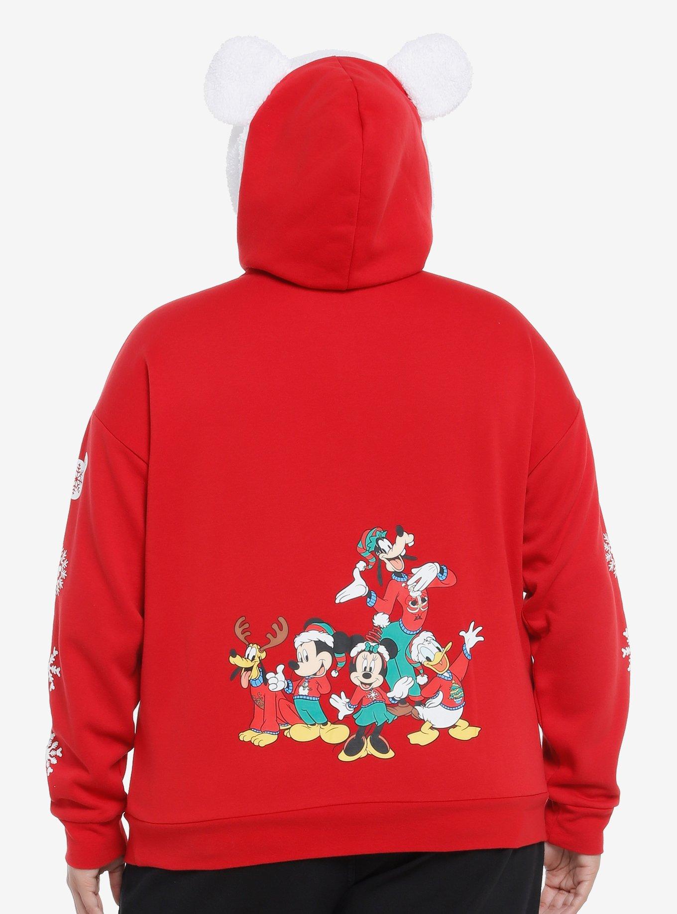 Her Universe Disney Mickey Mouse & Friends 3D Ear Holiday Hoodie Plus Size, FESTIVE - MULTI, alternate