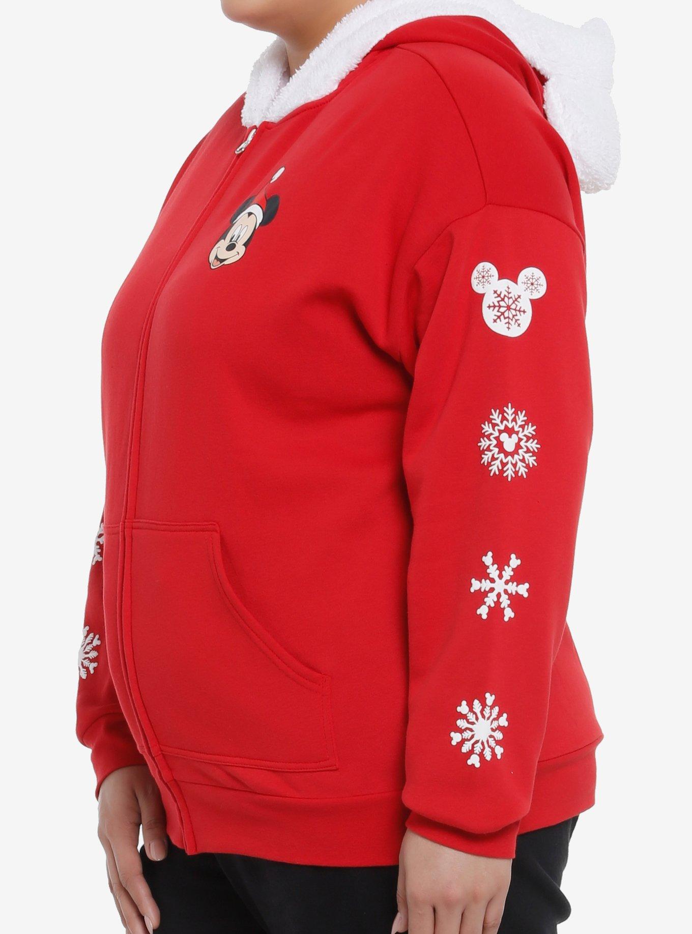 Her Universe Disney Mickey Mouse & Friends 3D Ear Holiday Hoodie Plus Size, FESTIVE - MULTI, alternate