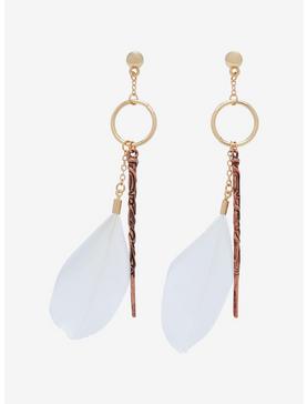 Harry Potter Hermione's Wand & Feather Earrings, , hi-res