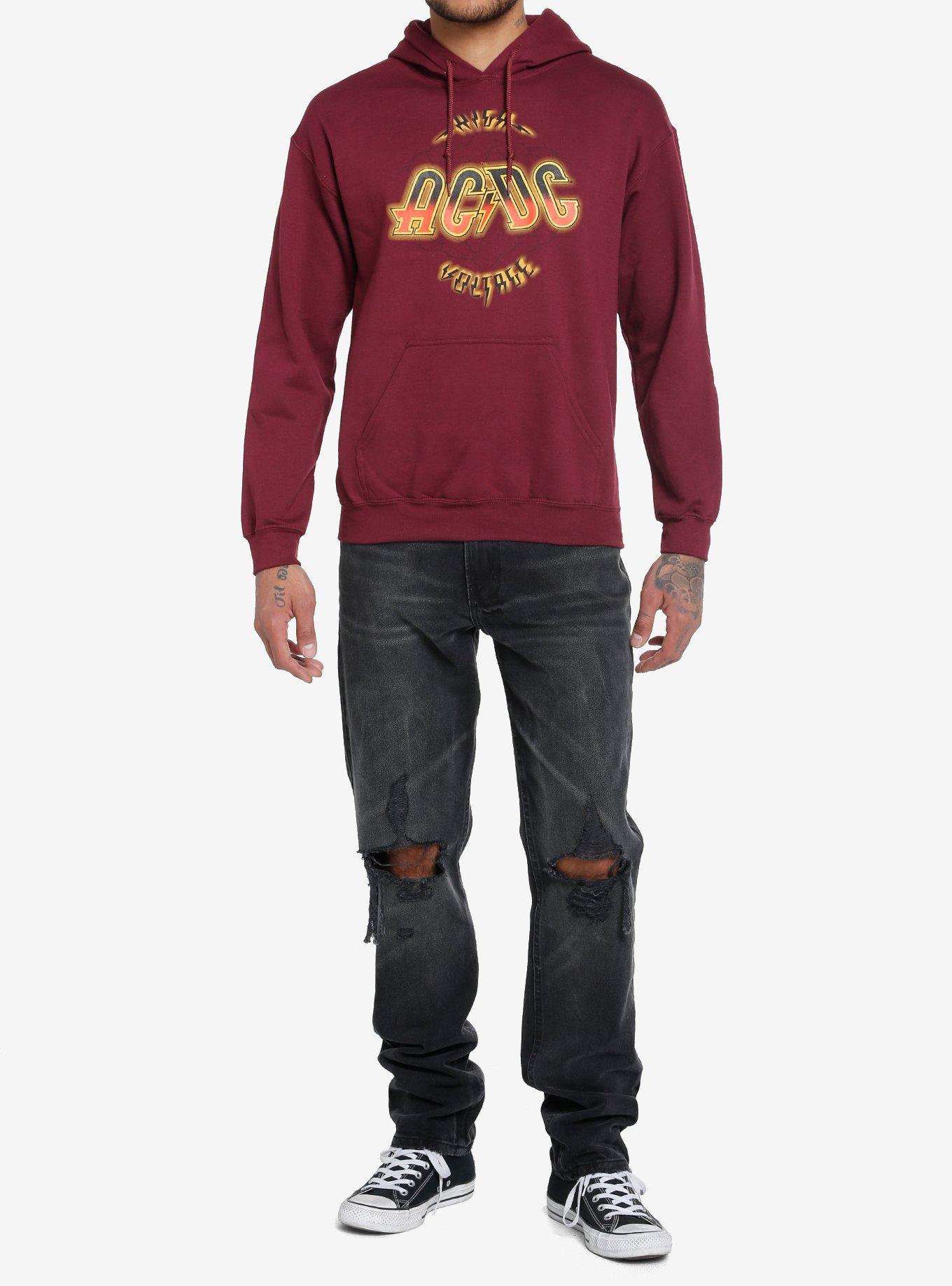 AC/DC High Voltage Hoodie, BURGUNDY, alternate