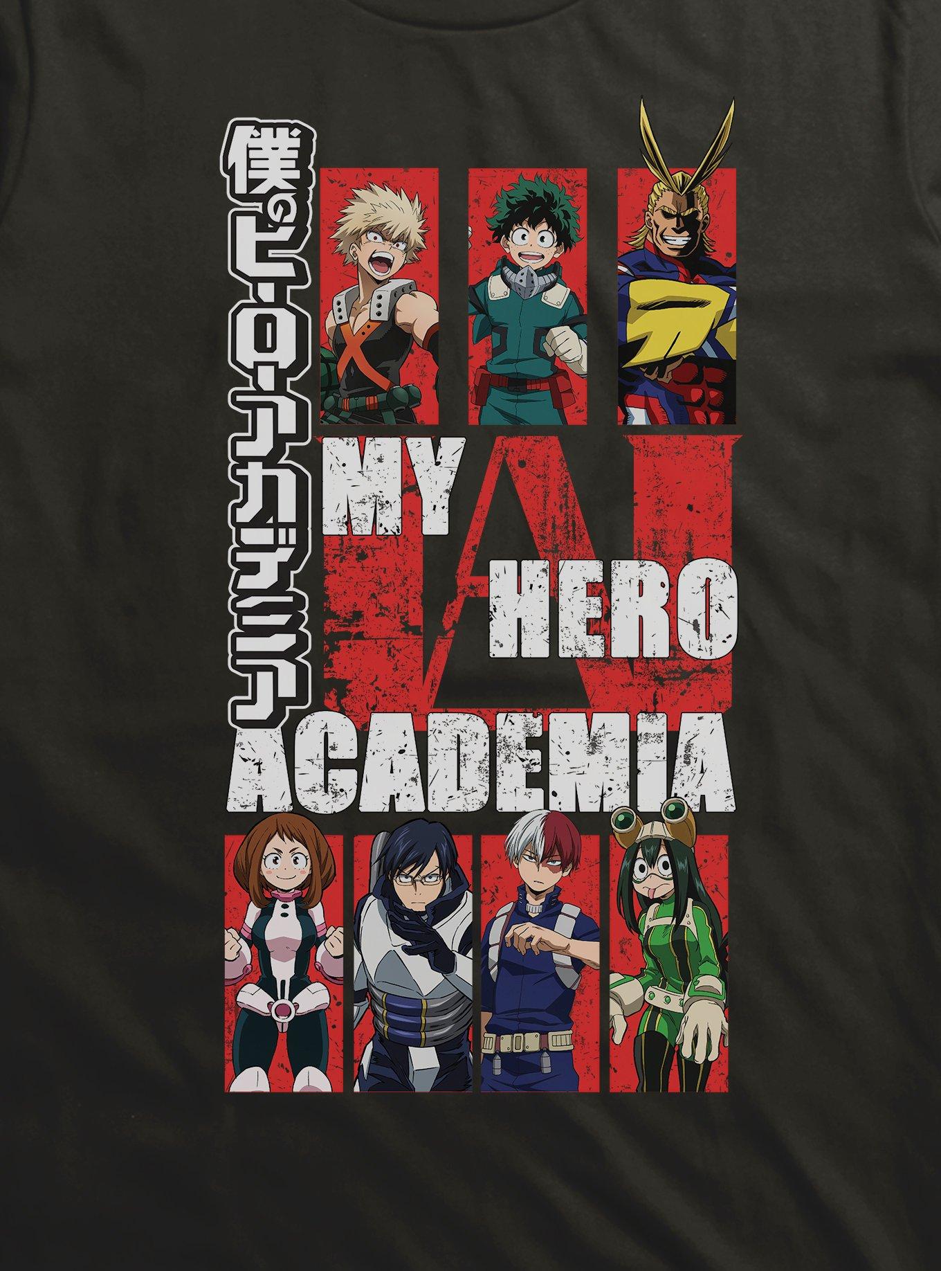 My Hero Academia Class 1-A UA Heroes And All Might T-Shirt, BLACK, alternate