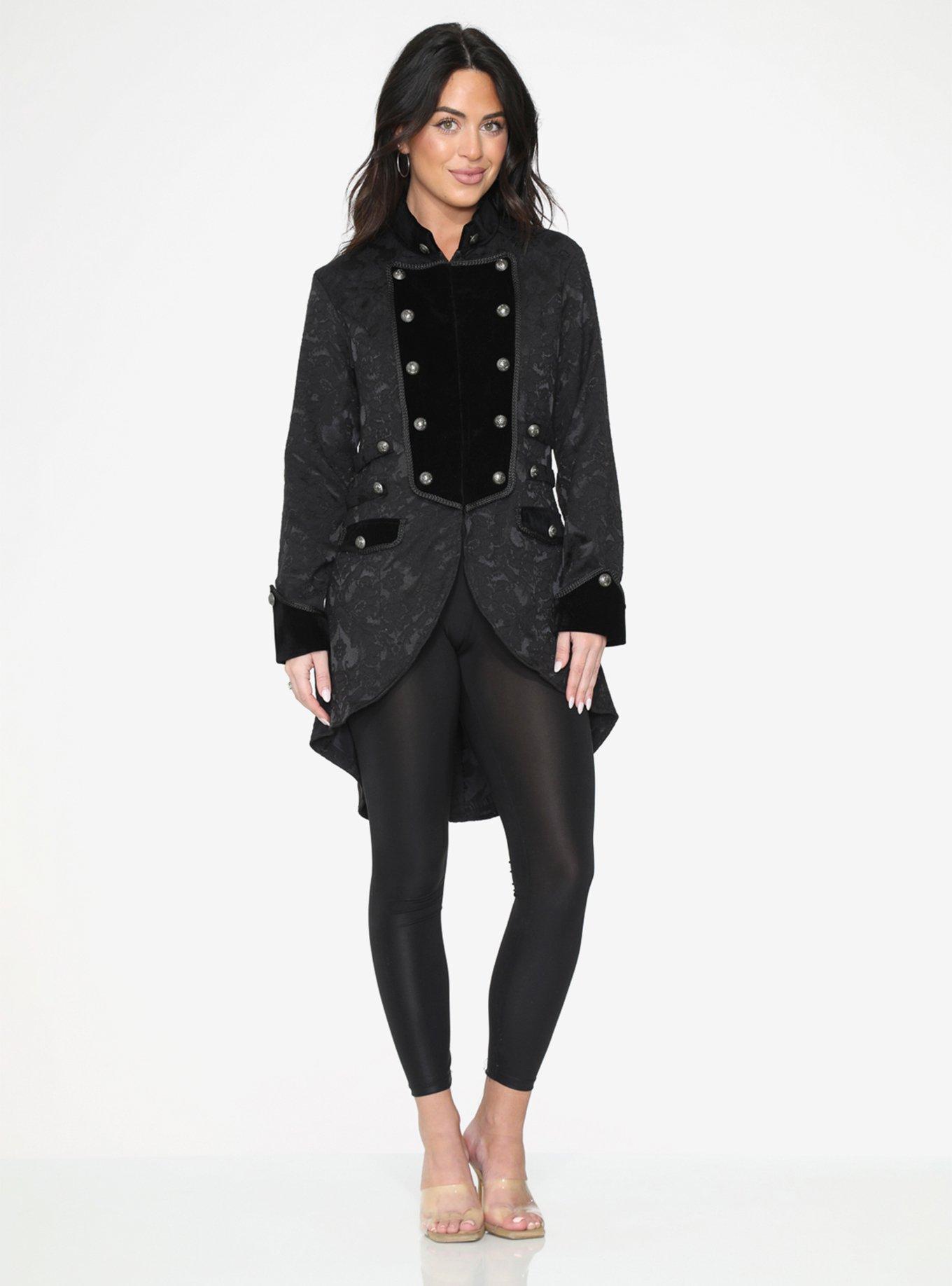 Black Pirate Womens Coat, BLACK, alternate