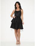 Black Pretty Pirate Lace-Up Dress, BLACK, alternate