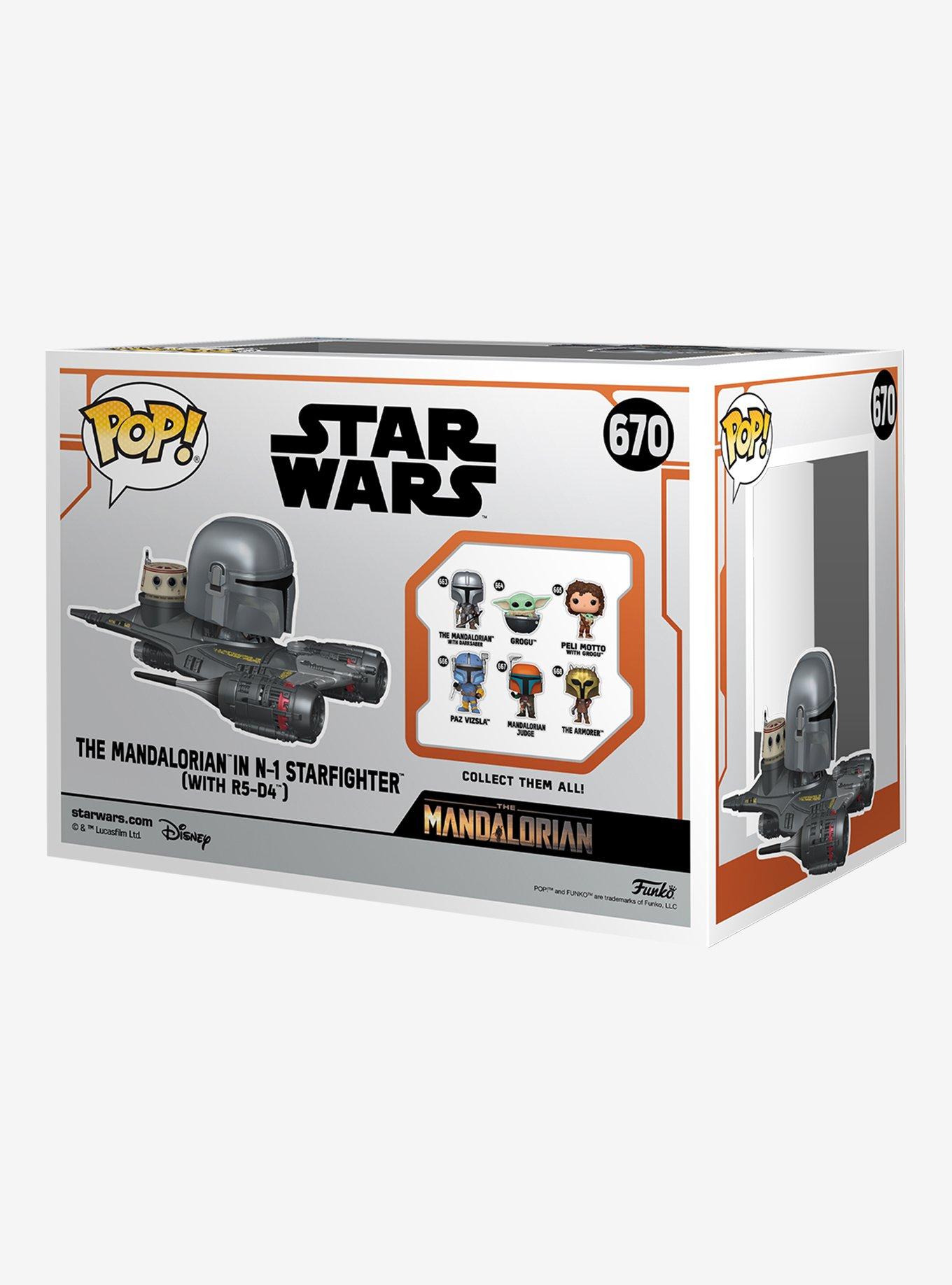 Funko Pop! Star Wars The Mandalorian The Mandalorian in N-1 Starfighter (With R5-D4) Vinyl Bobble-Head, , alternate