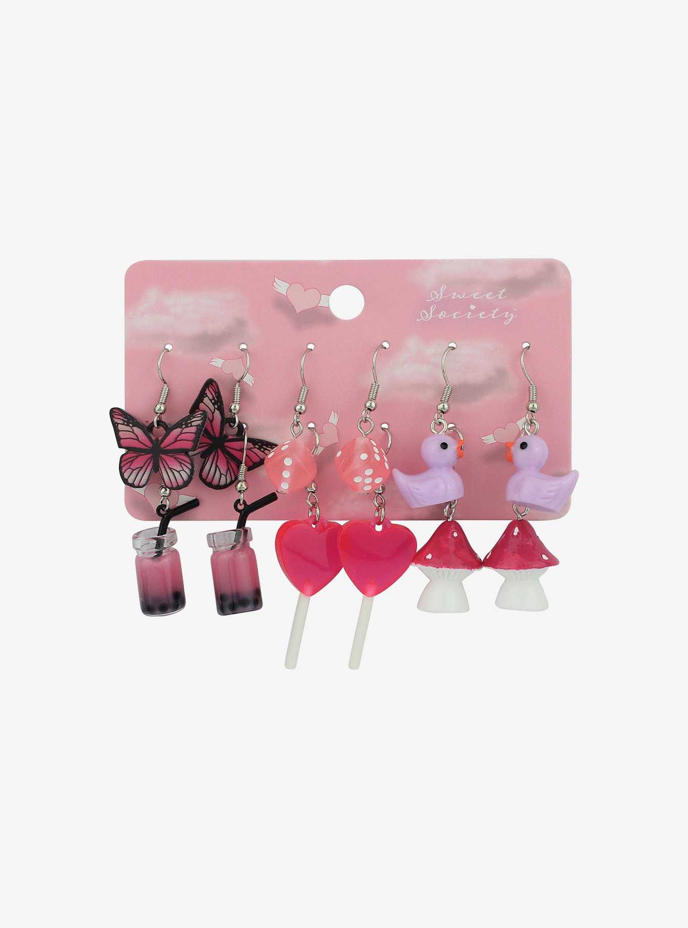 Sweet Society Pink Dream Earring Set, , hi-res