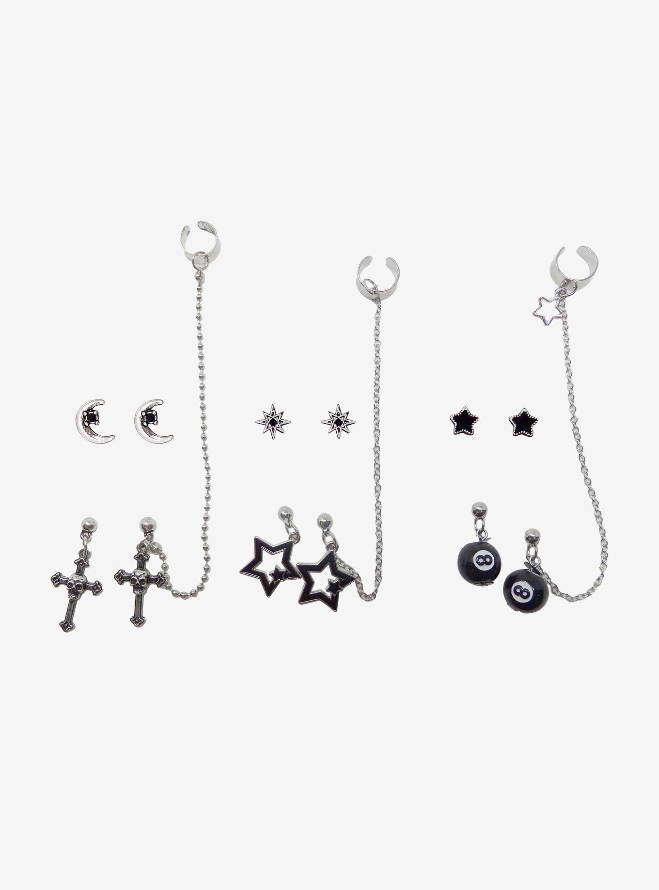 Social Collision® Grunge Icon Cuff Earring Set, , alternate