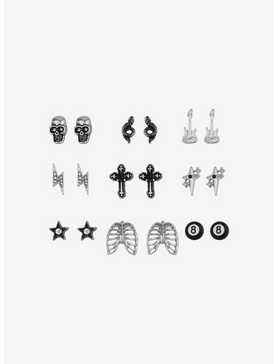 Social Collision Grunge Icons Earring Set, , hi-res