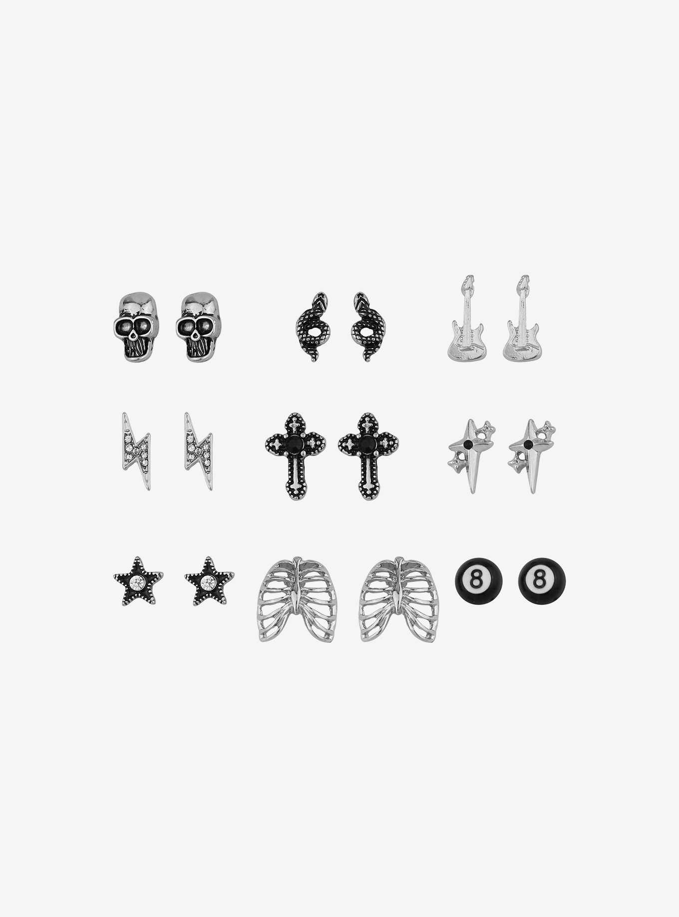 Social Collision® Grunge Icons Earring Set, , hi-res