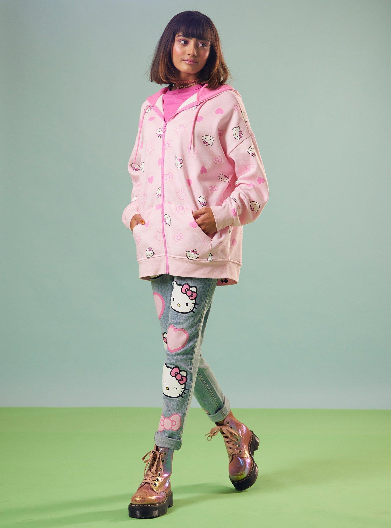 Hello Kitty Heart Girls Oversized Hoodie, MULTI, alternate