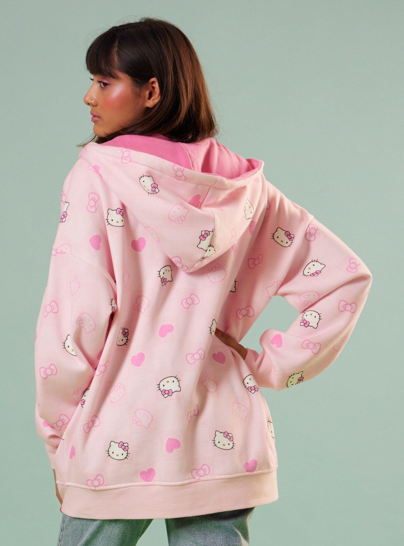 Hello Kitty Heart Girls Oversized Hoodie, MULTI, alternate