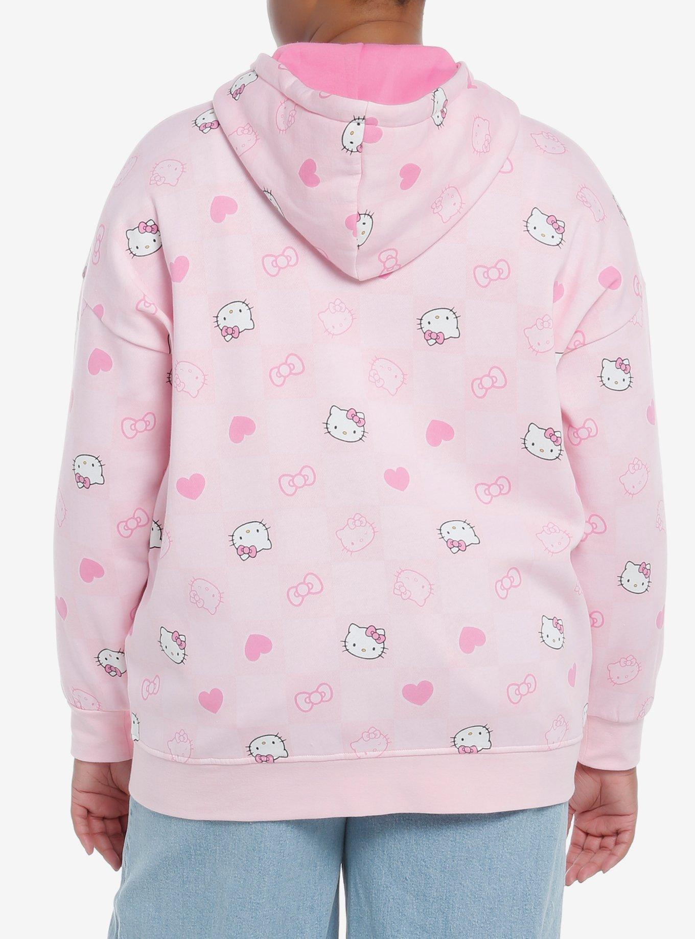 Hello Kitty Heart Girls Oversized Hoodie Plus Size, MULTI, alternate