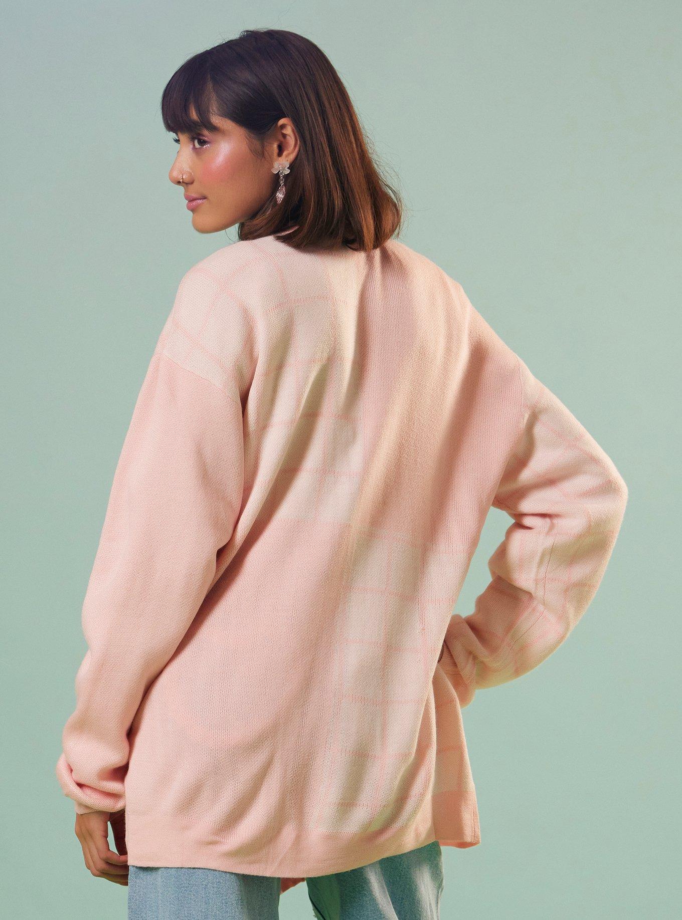 Hello Kitty Pink Grid Girls Cardigan, MULTI, alternate