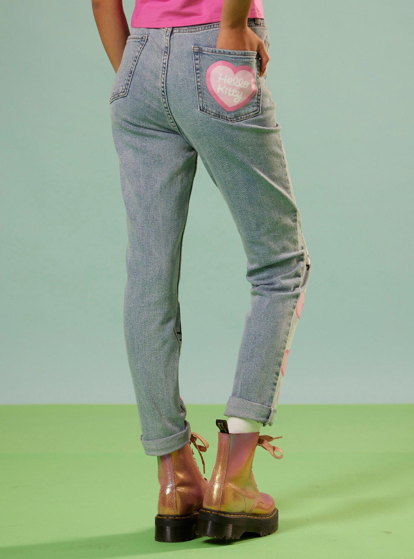 Hello Kitty Hearts Mom Jeans, MULTI, alternate