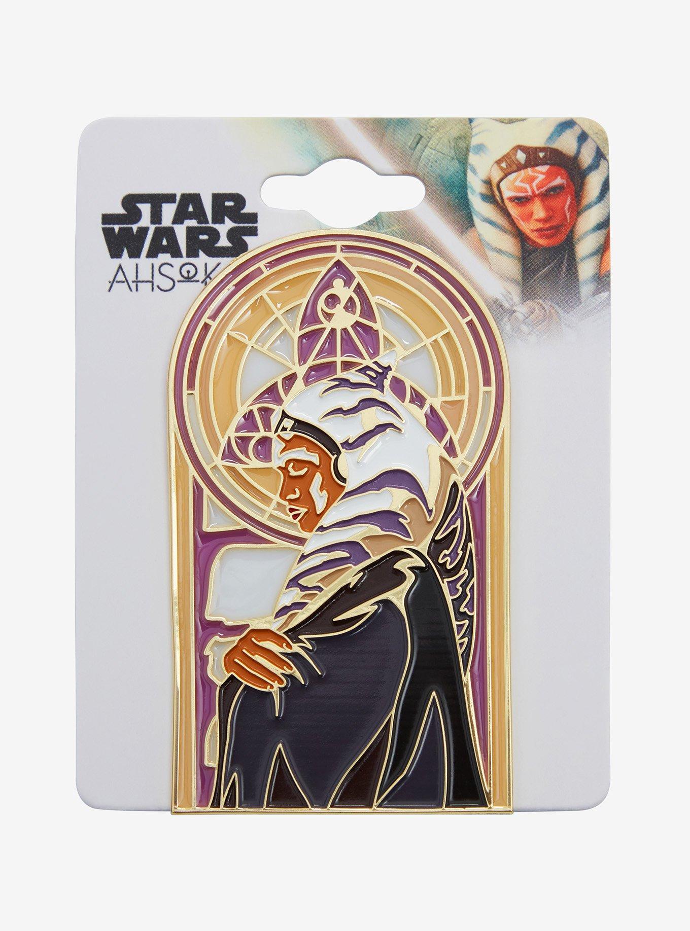 Star Wars Ahsoka Stained Glass Portrait Enamel Pin - BoxLunch Exclusive, , alternate