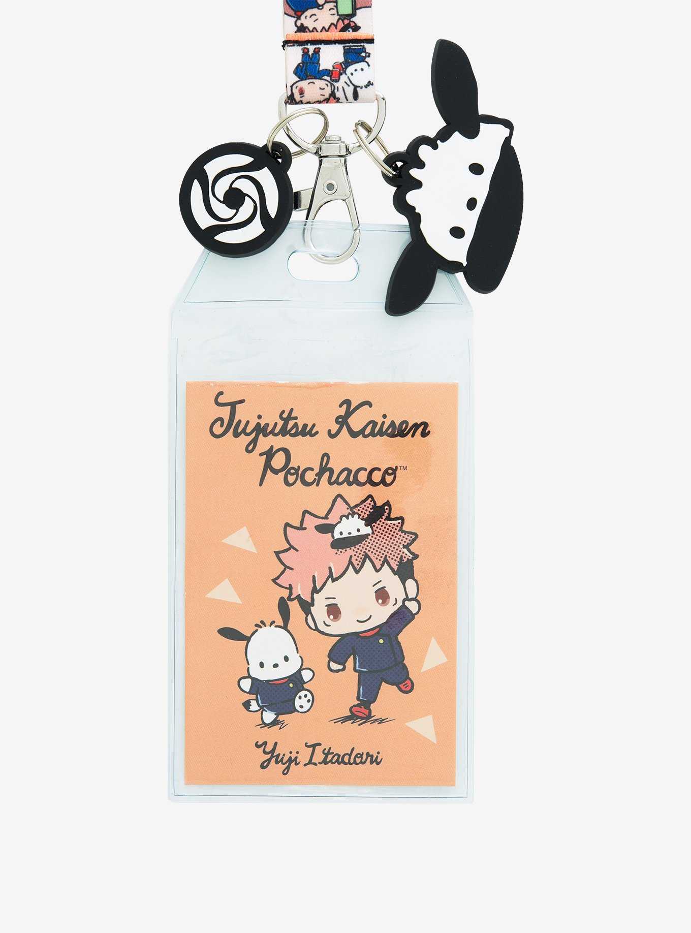 Jujutsu Kaisen x Hello Kitty and Friends Pochacco & Yuji Itadori Allover Print Lanyard - BoxLunch Exclusive, , hi-res