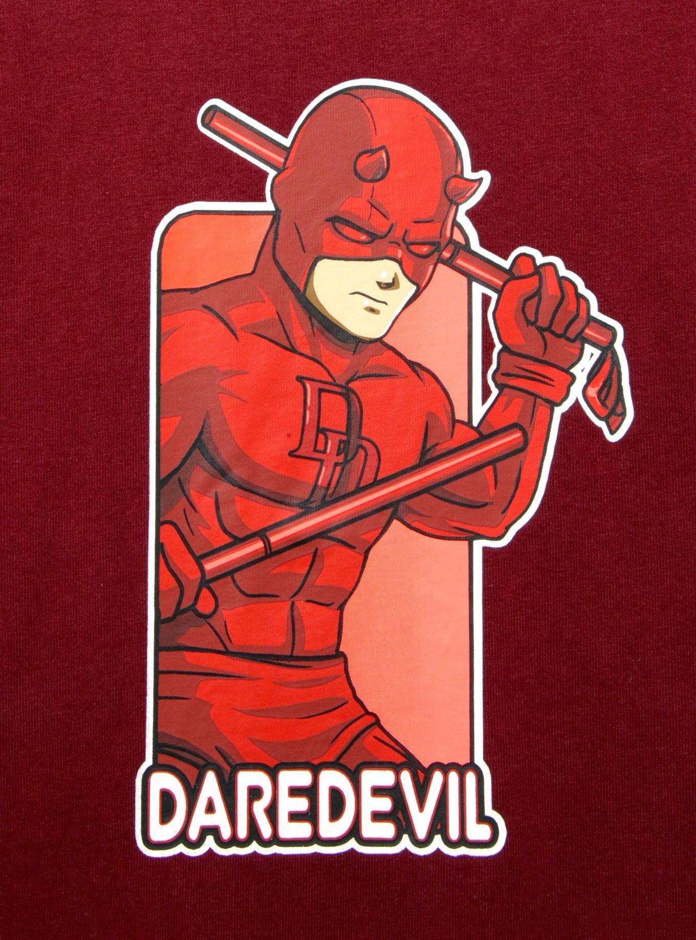 Marvel Daredevil Comic 90s Character T-Shirt — BoxLunch Exclusive, DARK RED, alternate