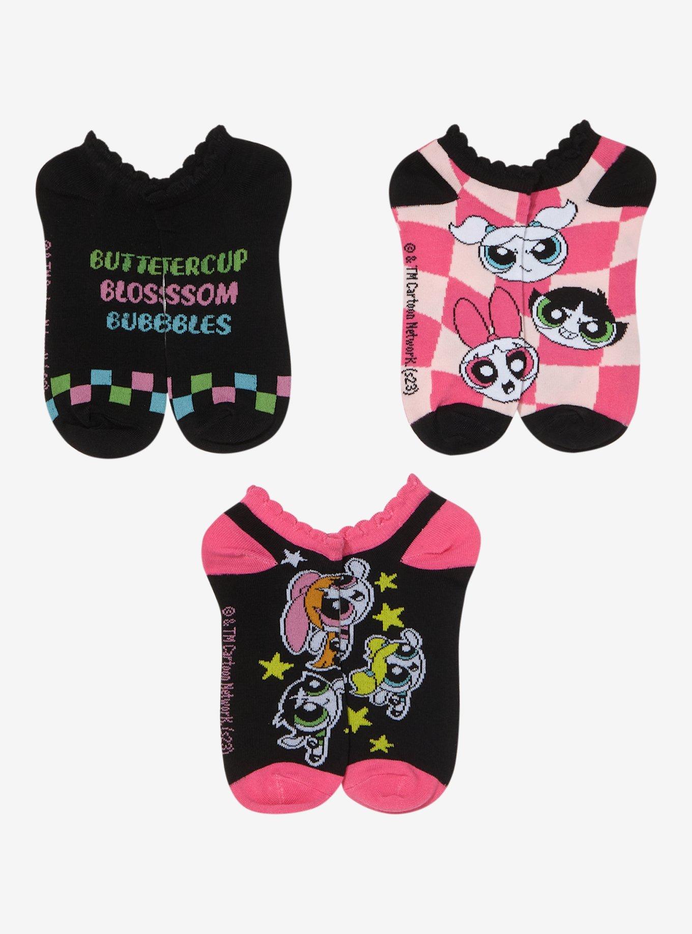 The Powerpuff Girls Ruffle No-Show Socks 3 Pair, , alternate