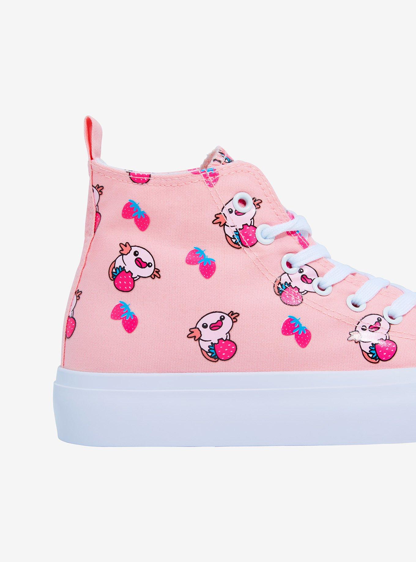 Axolotl Strawberry Hi-Top Platform Sneakers
