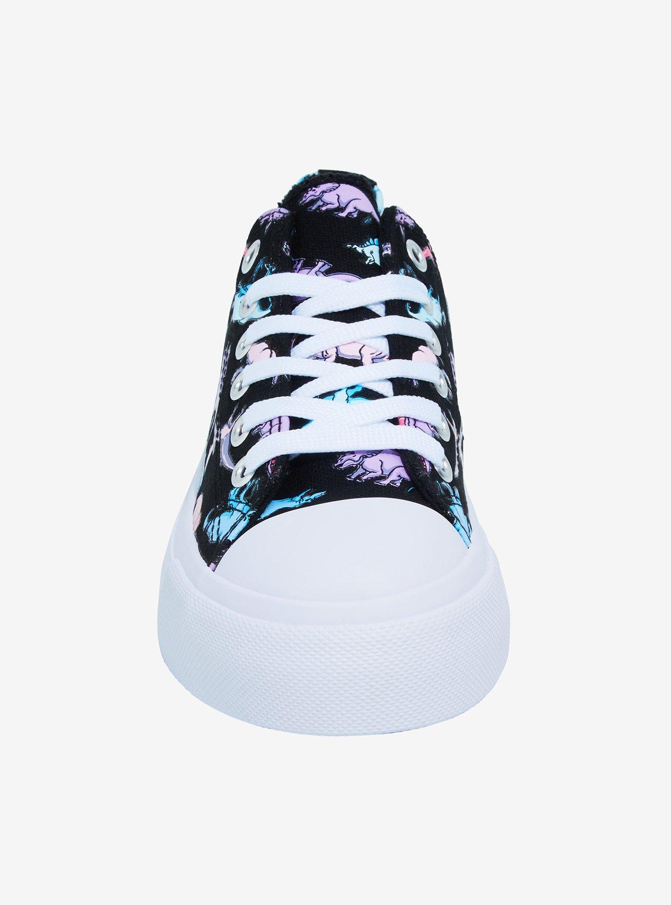 Pastel Dinosaur Lace-Up Platform Sneakers, , hi-res