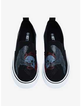 Winged Skull Slip-On Sneakers, , hi-res
