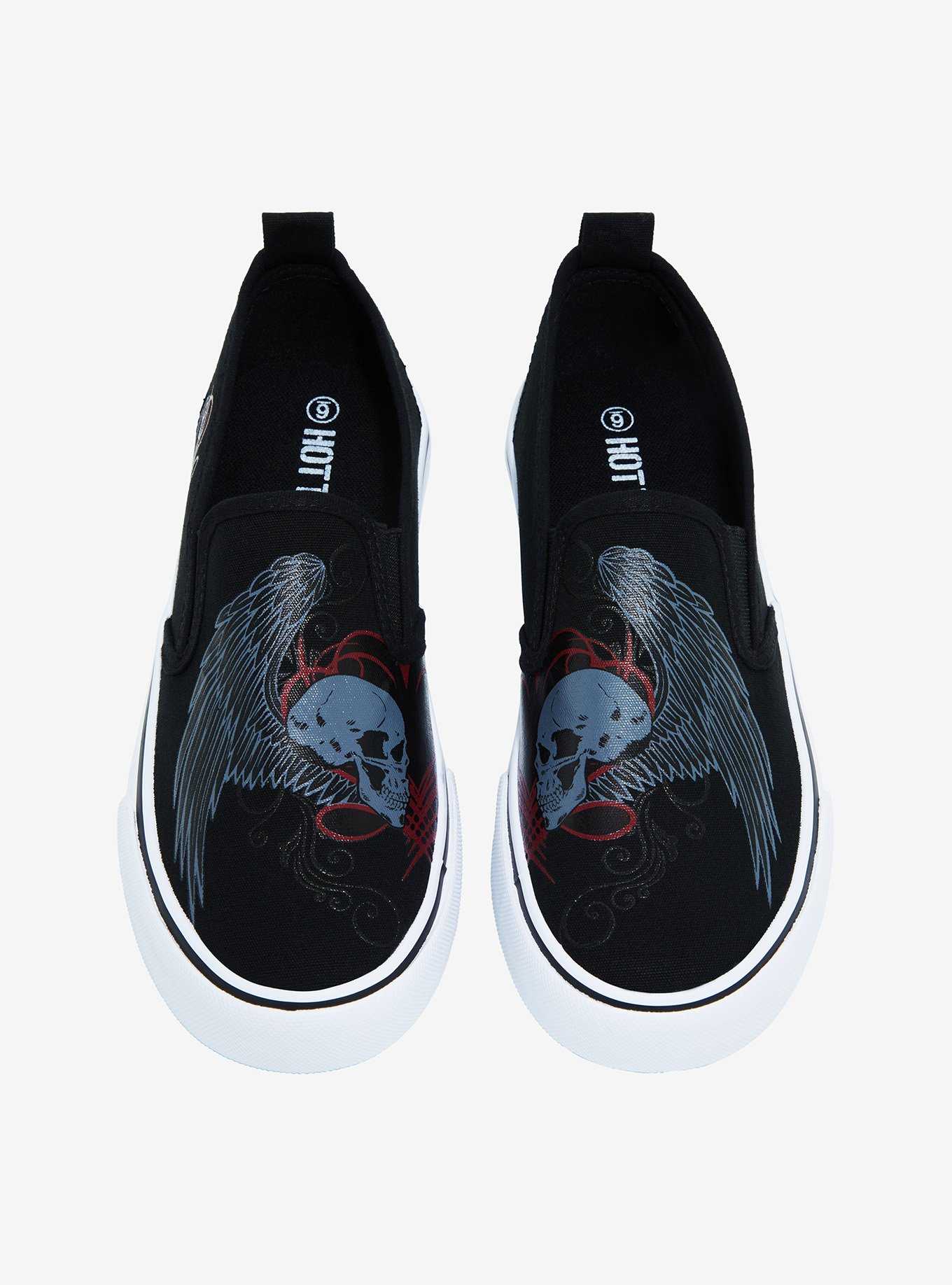 Winged Skull Slip-On Sneakers, , hi-res