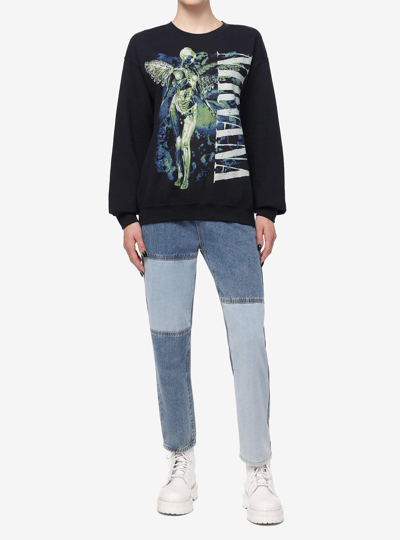 Nirvana In Utero Jumbo Graphic Girls Sweatshirt, BLACK, alternate