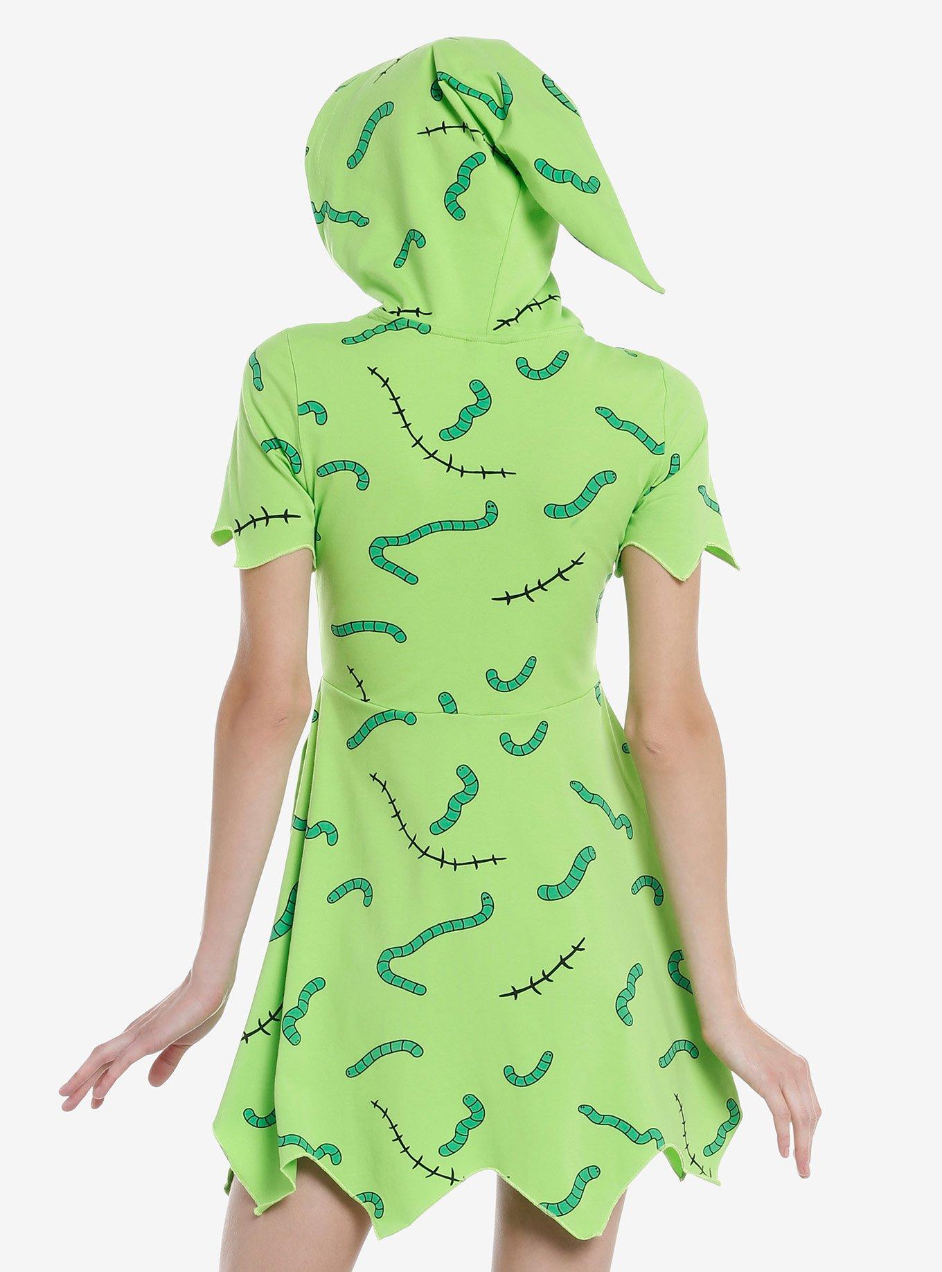 The Nightmare Before Christmas Oogie Boogie Hooded Dress, BRIGHT GREEN, alternate