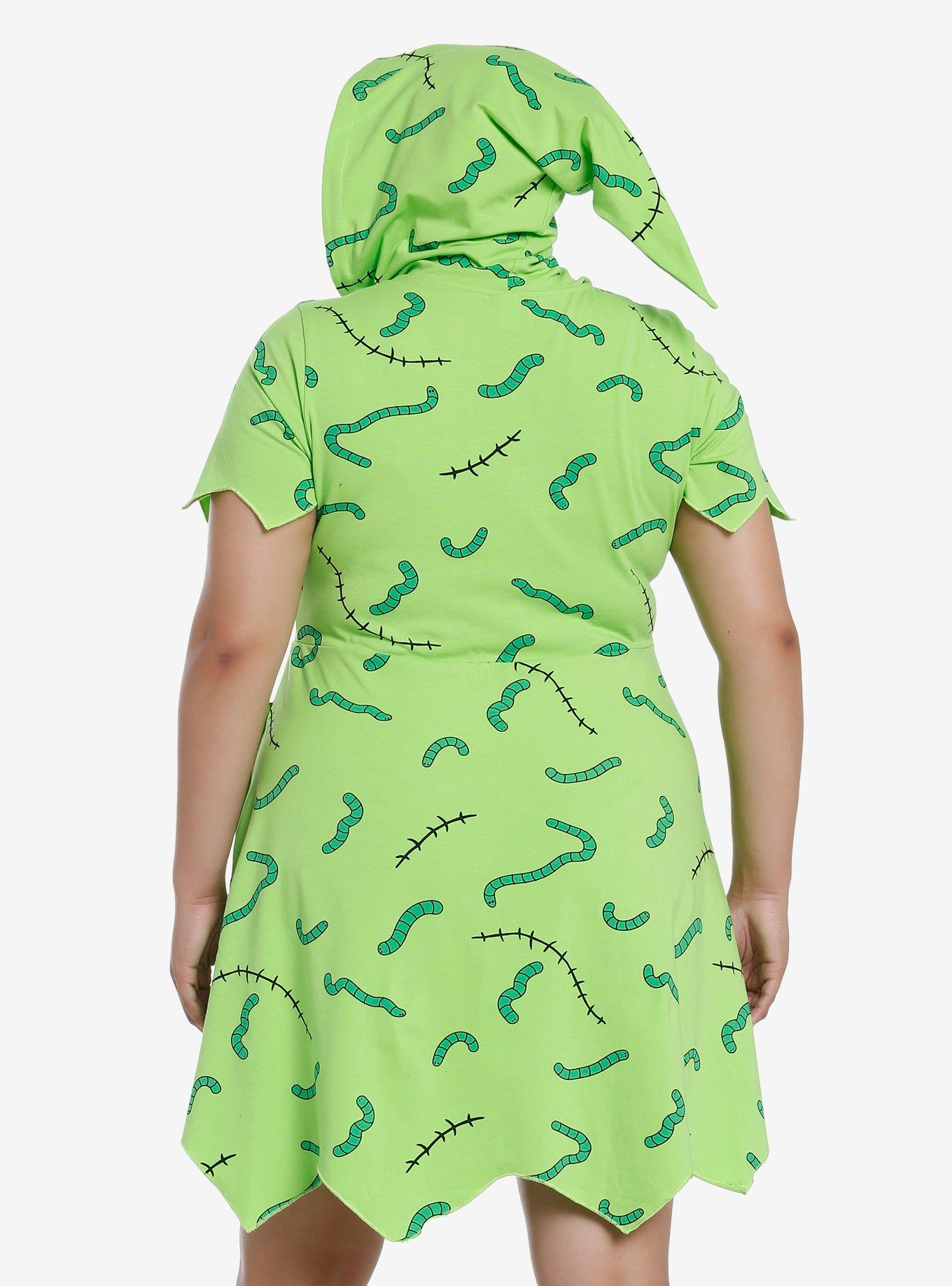 The Nightmare Before Christmas Oogie Boogie Hooded Dress Plus Size, BRIGHT GREEN, alternate