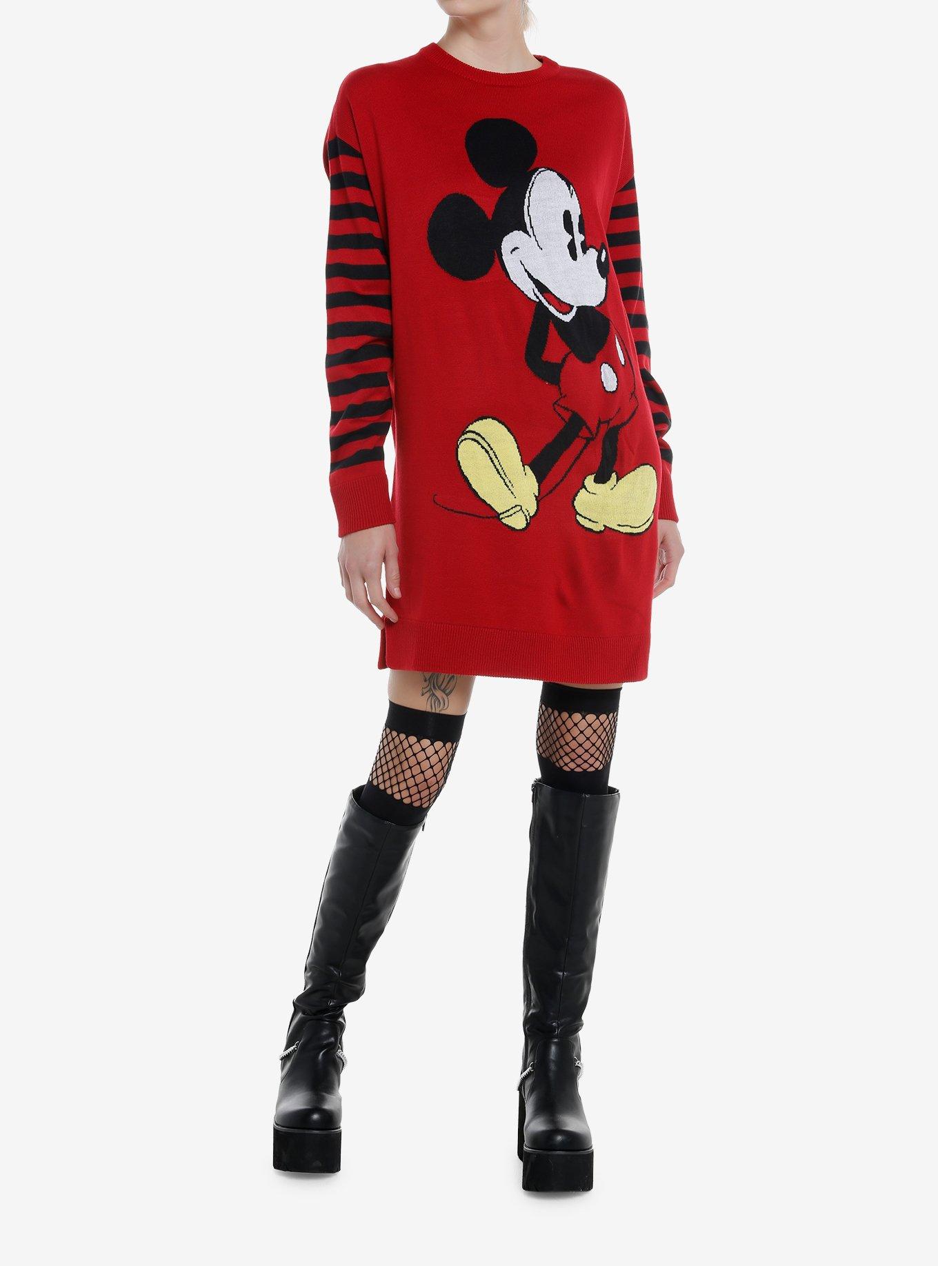 Disney Mickey Mouse Stripe Sweater Dress, , hi-res