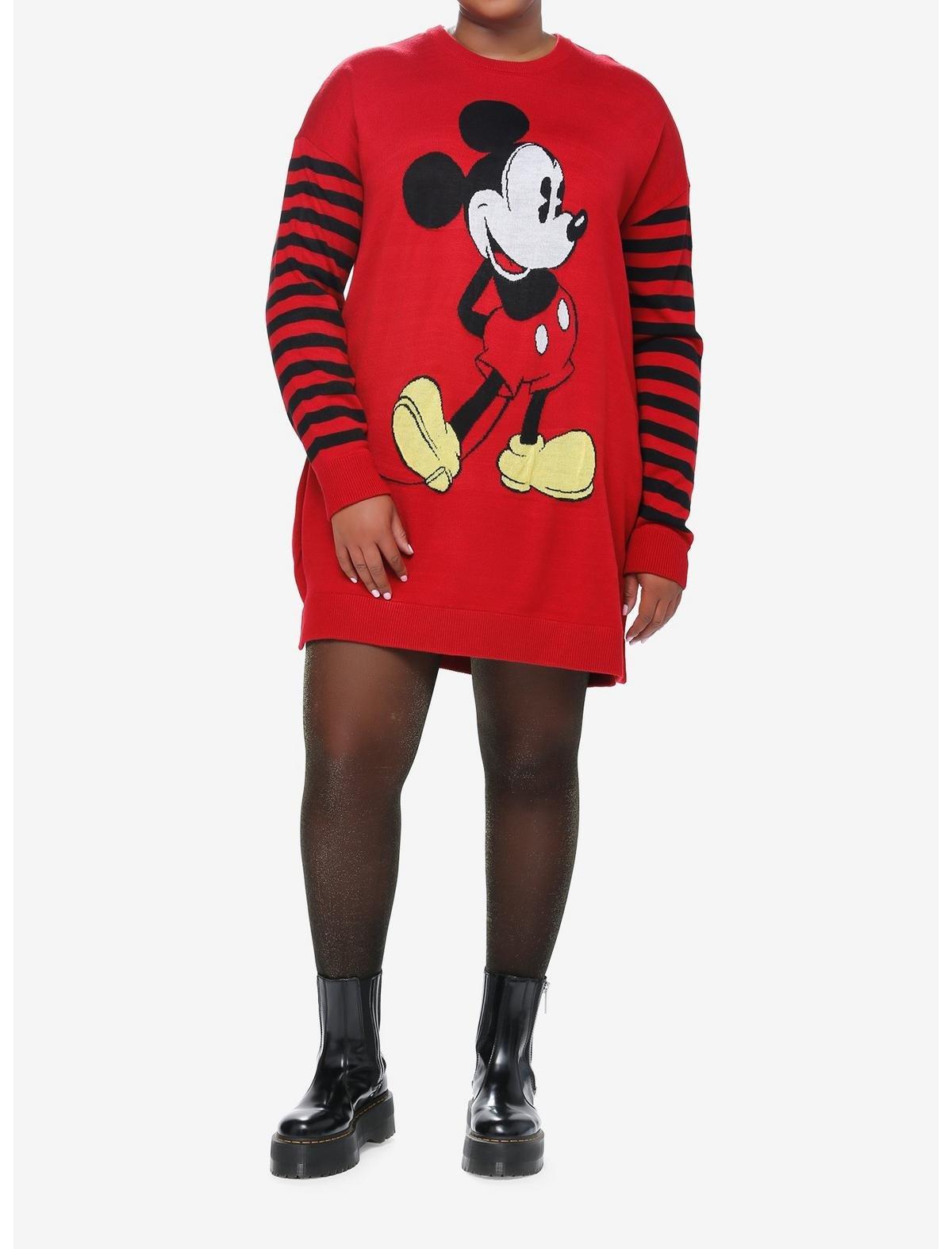 Disney Mickey Mouse Stripe Sweater Dress Plus Size, , hi-res