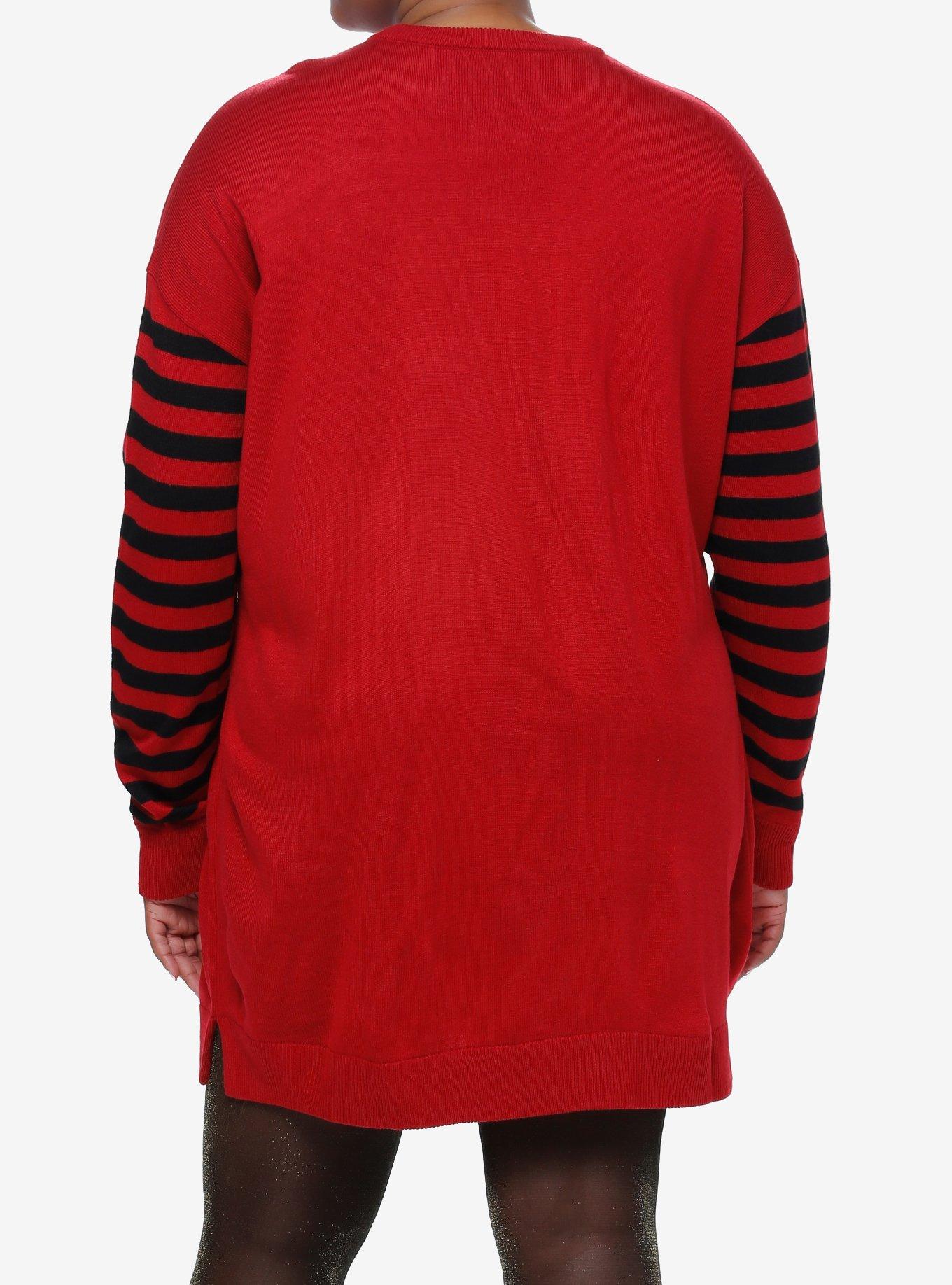 Disney Mickey Mouse Stripe Sweater Dress Plus Size, RED  BLACK, alternate