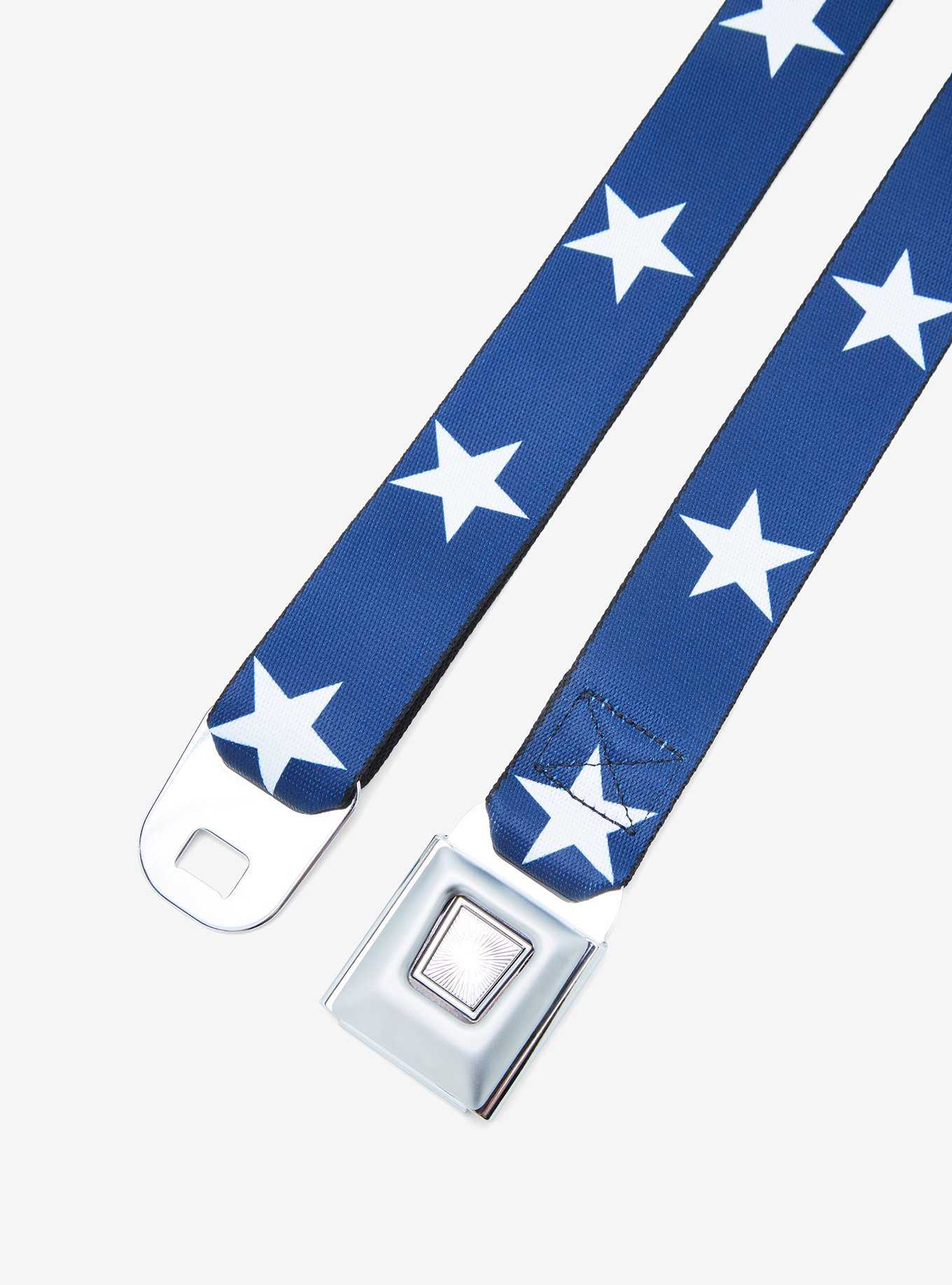Navy Blue & White Star Seatbelt Belt, , hi-res