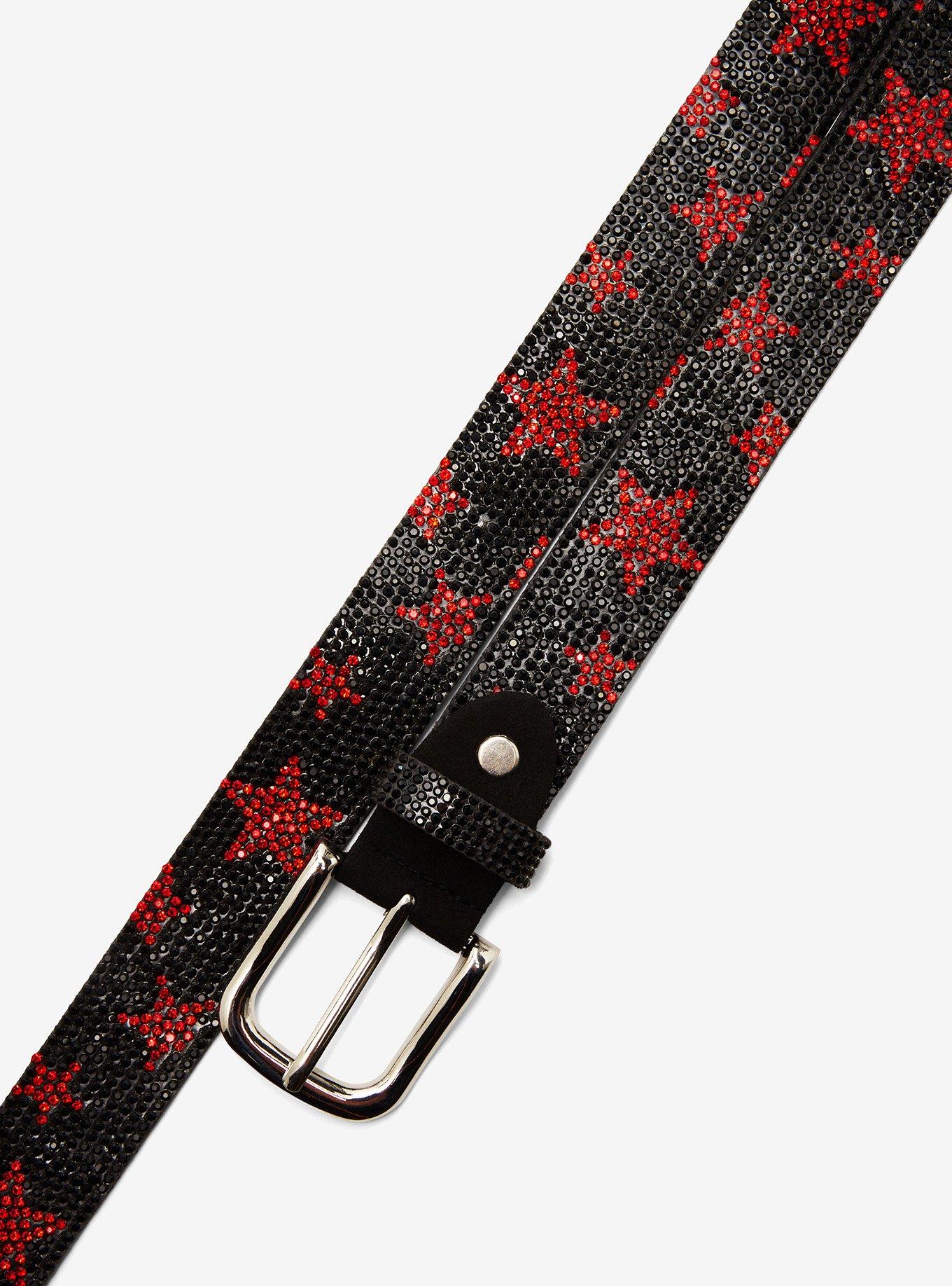 Black & Red Star Jeweled Belt, , hi-res