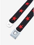 Black & Red Star Seatbelt Belt, , alternate