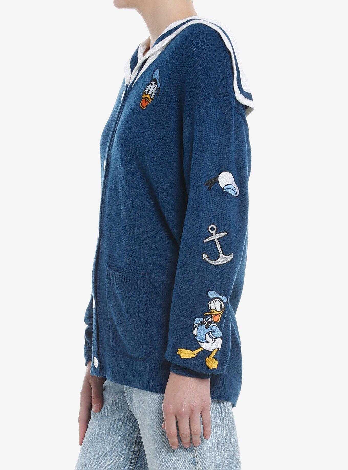 Disney Donald Duck Embroidered Girls Cardigan, MULTI, alternate