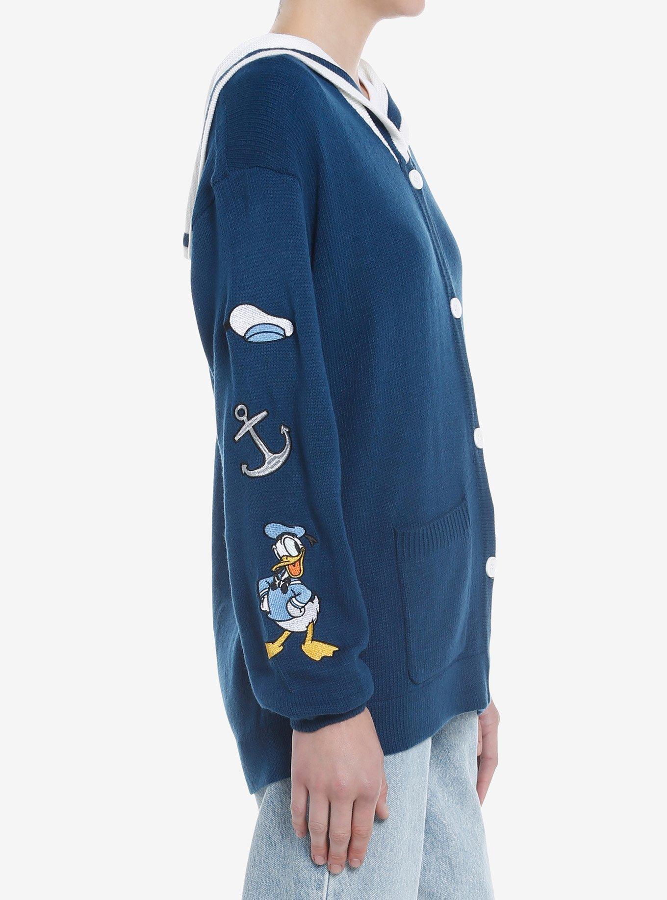 Disney Donald Duck Embroidered Girls Cardigan, MULTI, alternate