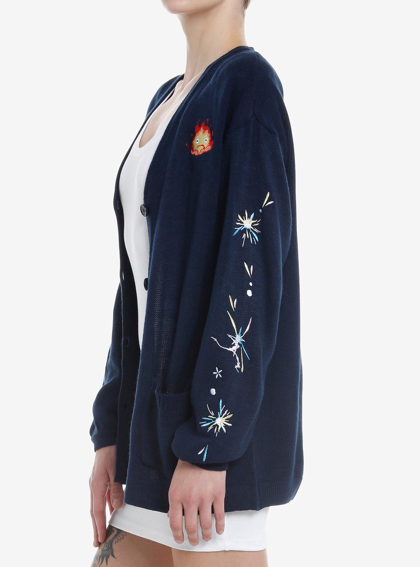 Studio Ghibli Howl's Moving Castle Calcifer Stars Girls Cardigan, MULTI, alternate