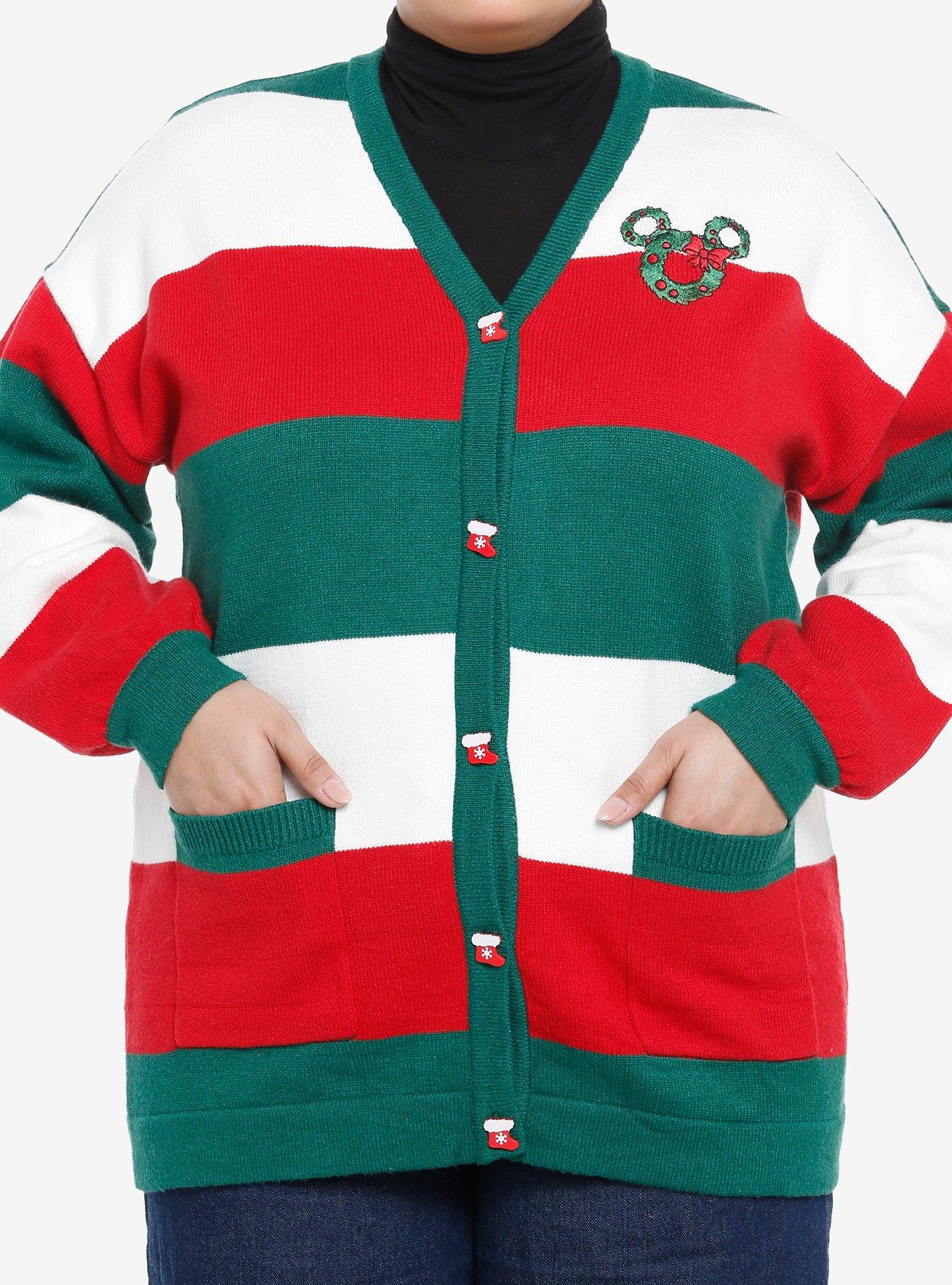 Her Universe Disney Mickey Mouse Holiday Girls Cardigan Plus Size, MULTI, alternate