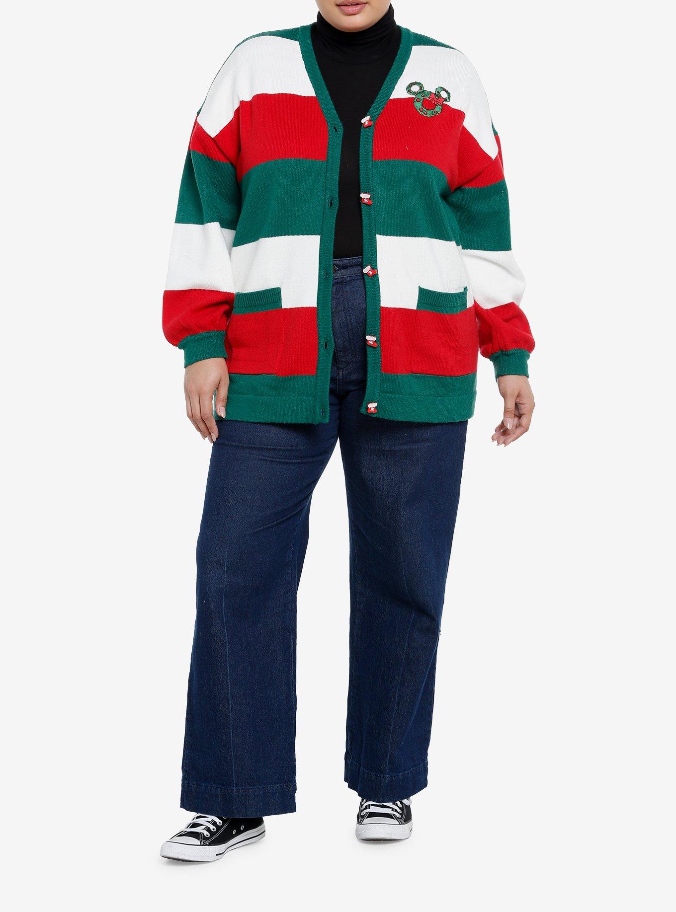 Her Universe Disney Mickey Mouse Holiday Girls Cardigan Plus Size, MULTI, alternate