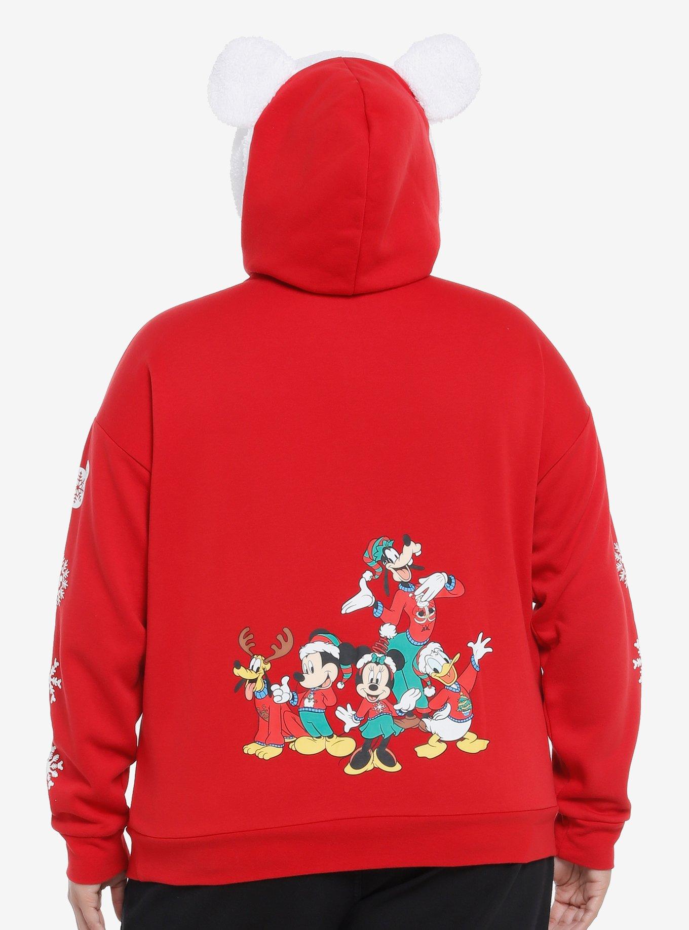 Her Universe Disney Mickey Mouse & Friends 3D Ear Holiday Girls Hoodie Plus Size, MULTI, alternate
