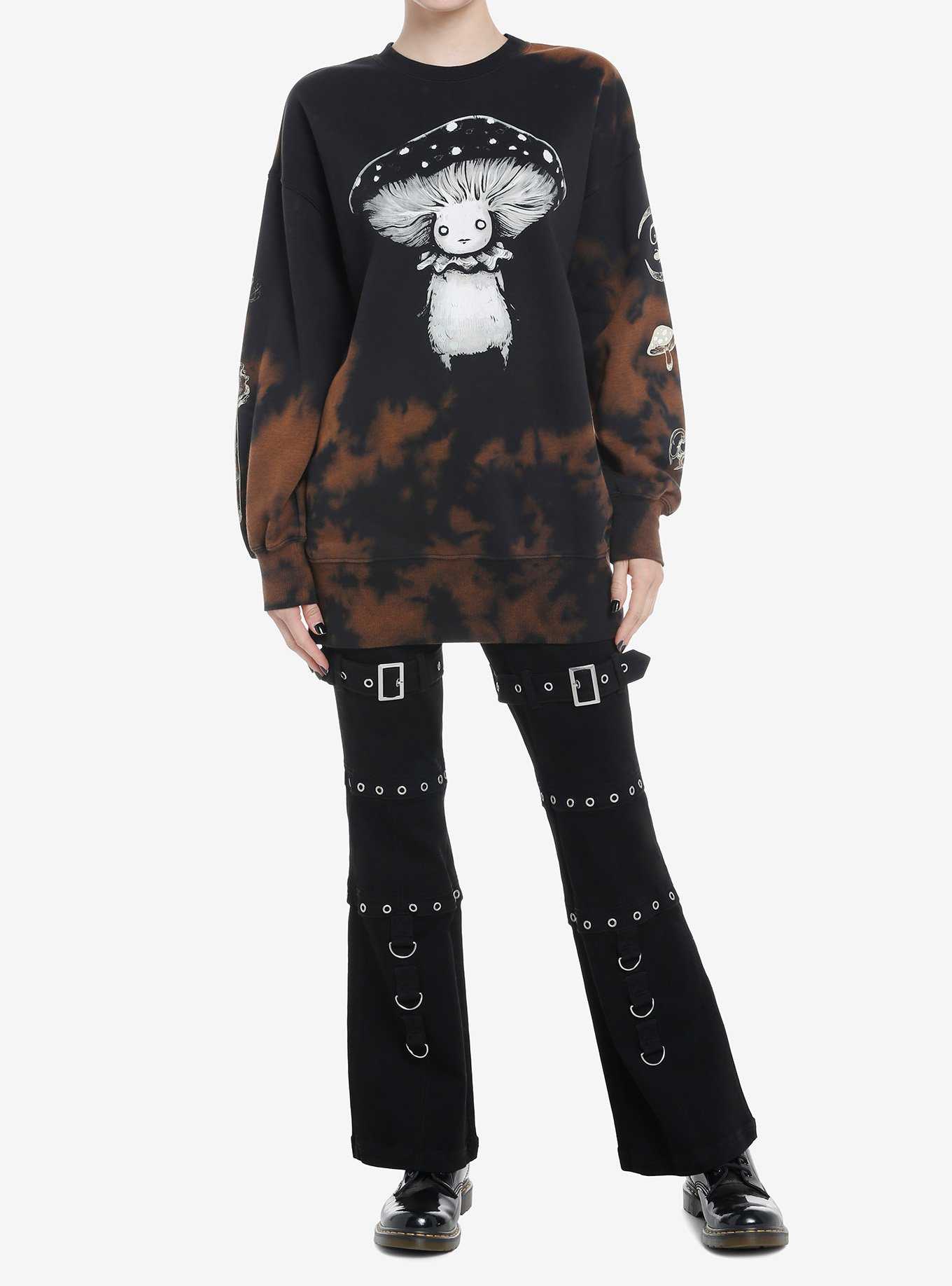 Mushroom Creature Tie-Dye Girls Oversized Sweatshirt By Guild Of Calamity, , hi-res