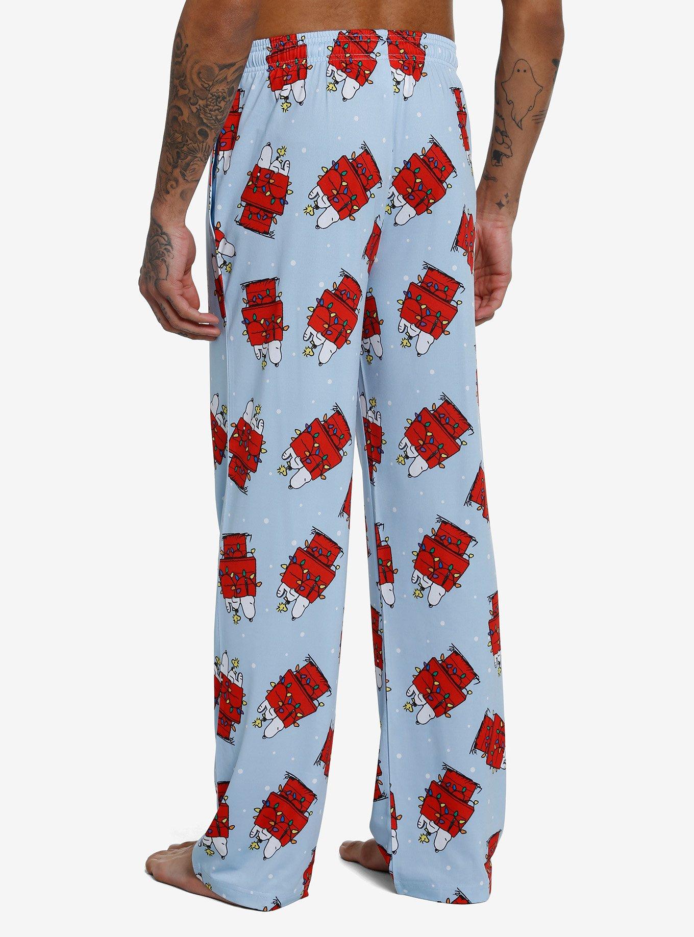 Peanuts Snoop Doghouse Holiday Lights Pajama Pants, BLUE, alternate