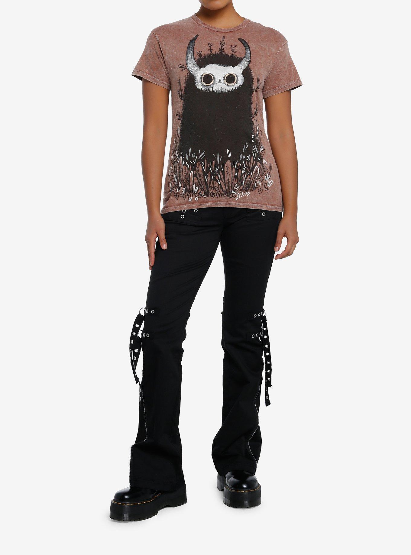 Guild Of Calamity Horned Forest Creature Jumbo Graphic Boyfriend Fit Girls T-Shirt, MULTI, alternate