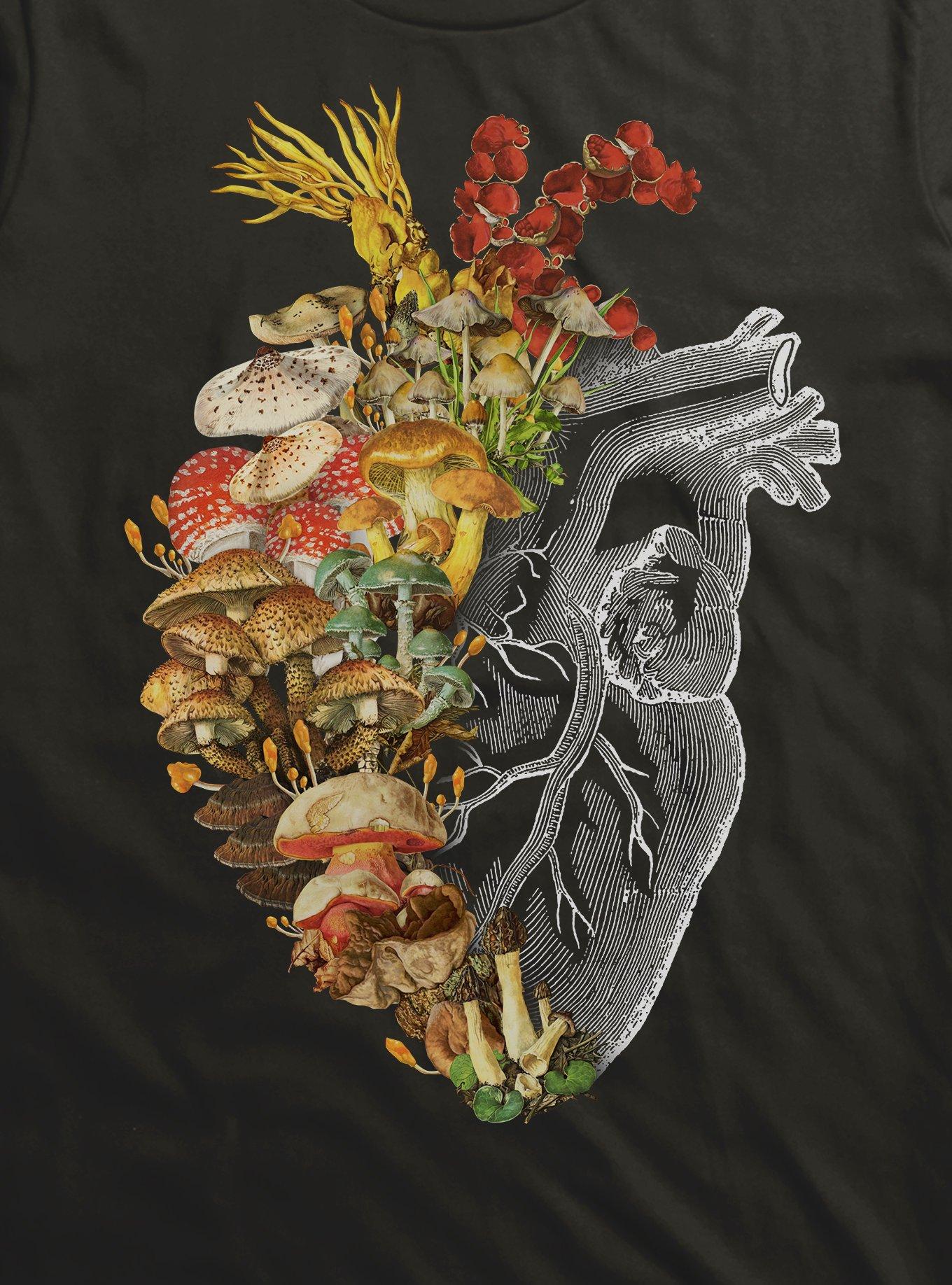 Mushroom Heart Vintage Nature T-Shirt